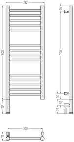 Сунержа Богема 3.0 прямая 800х300  МЭМ левый