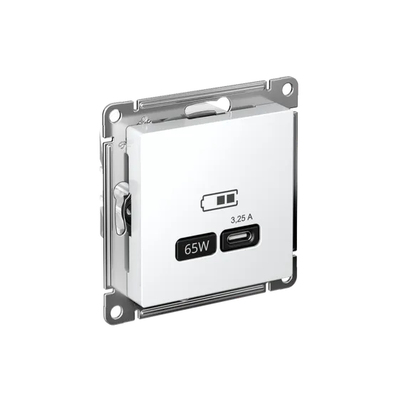 ATLASDESIGN USB РОЗЕТКА тип-С 65Вт высокоскор.заряд. QC, PD, механизм, ЛОТОС
