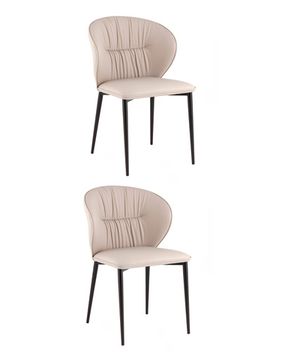 Стул обеденный Deia светло-серая экокожа черные ножки 2 шт.