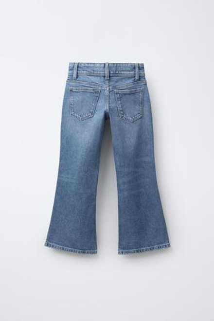 ZARA ДЖИНСЫ FLARE С ДВОЙНОЙ ПУГОВИЦЕЙ, СИНИЙ