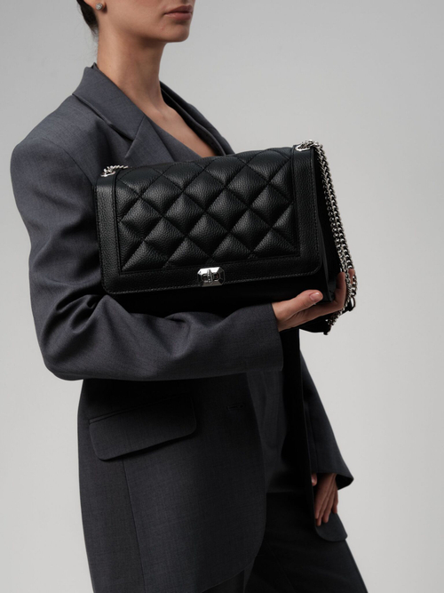 сумка кожаная на плечо черная