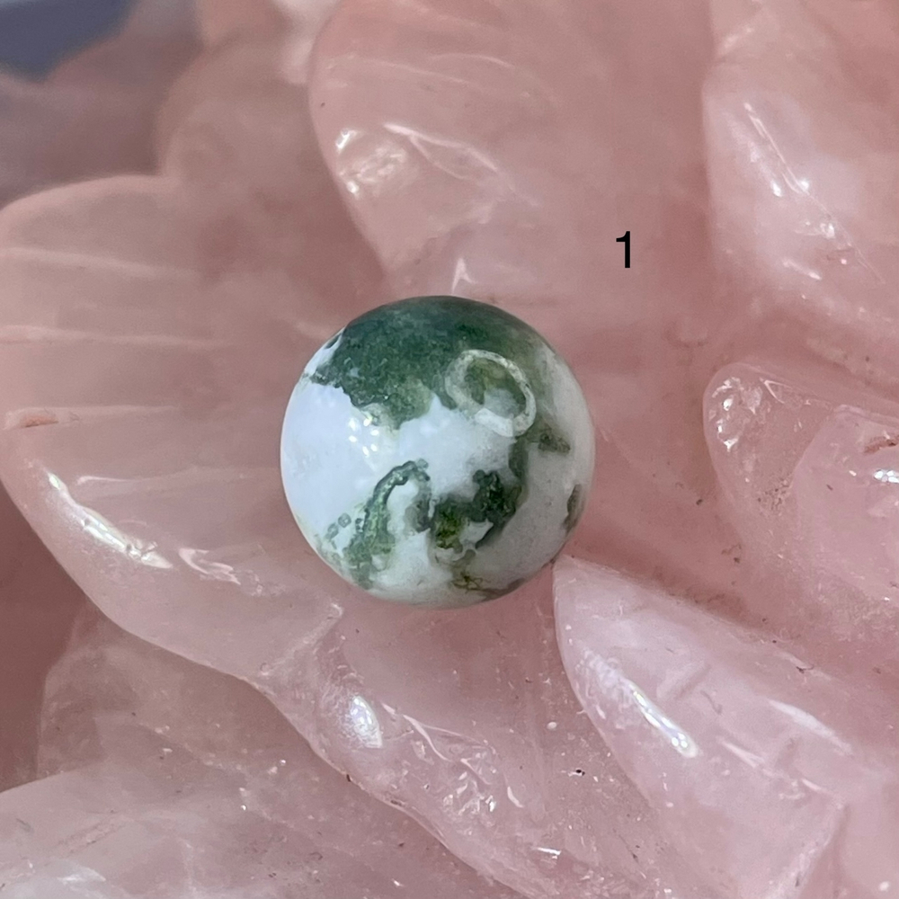 54656  Агат Моховой Бусина 10мм