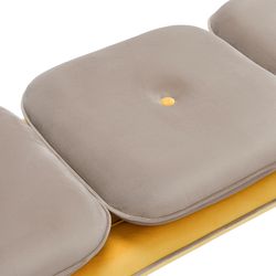 Банкетка Pea, велюр, бежевая/желтая