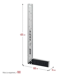 Профессиональный угольник с нержавеющим полотном, 400 мм // STAYER STABIL Professional
