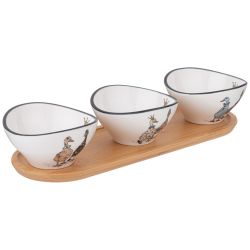 НАБОР САЛАТНИКОВ НА ДЕРЕВ. ПОДСТАВКЕ LEFARD "FAMILY FARM" 4 ПР. 27*9,2*5,3 СМ (КОР=16НАБ.)