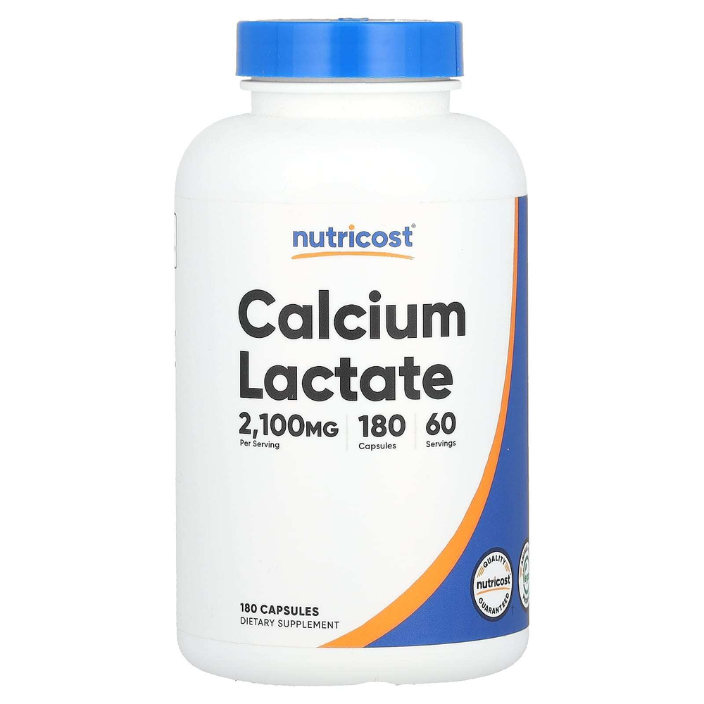 Nutricost, Лактат кальция, 180 капсул (700 мг на капсулу)