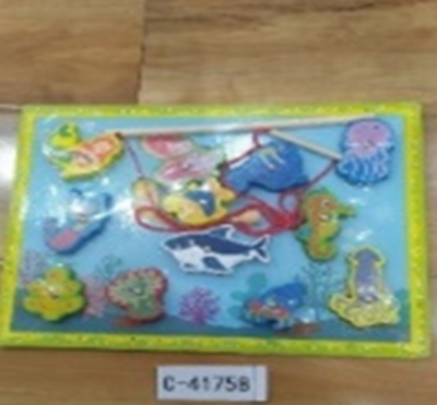 Развивающая игрушка деревянная Рыбалка магнитная морские обитатели, C-41758