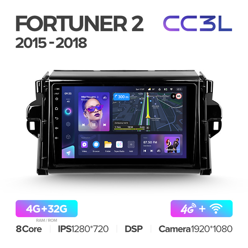 Teyes CC3L 9"для Toyota Fortuner 2015-2018