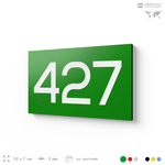 Номер на дверь 427, табличка на дверь для офиса, квартиры, кабинета, аудитории, склада, зеленая 120х70 мм, Айдентика Технолоджи