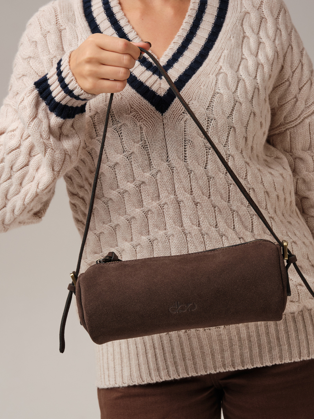 Замшевая сумка DBR 31343 темно-коричневый