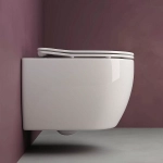 Унитаз подвесной Ceramica Nova PLAY Rimless CN3001_1001CH безободковый, с крышкой микролифт, с инсталляцией и кнопкой хром