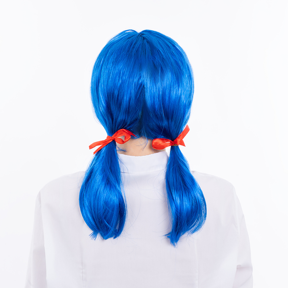 Парик карнавальный, 160 гр, Хвостики Маринетт, Синий