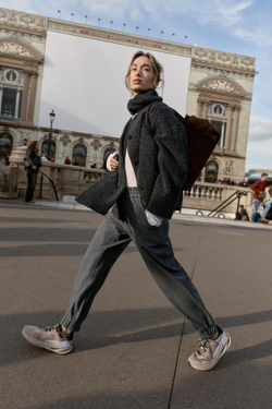 ZARA БРЮКИ С МАНЖЕТАМИ, МЯГКИЙ СЕРЫЙ