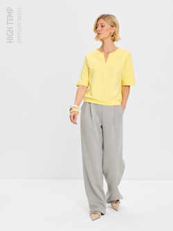 Плотная футболка из футера 2-нитки с V-вырезом HIGH TEMP