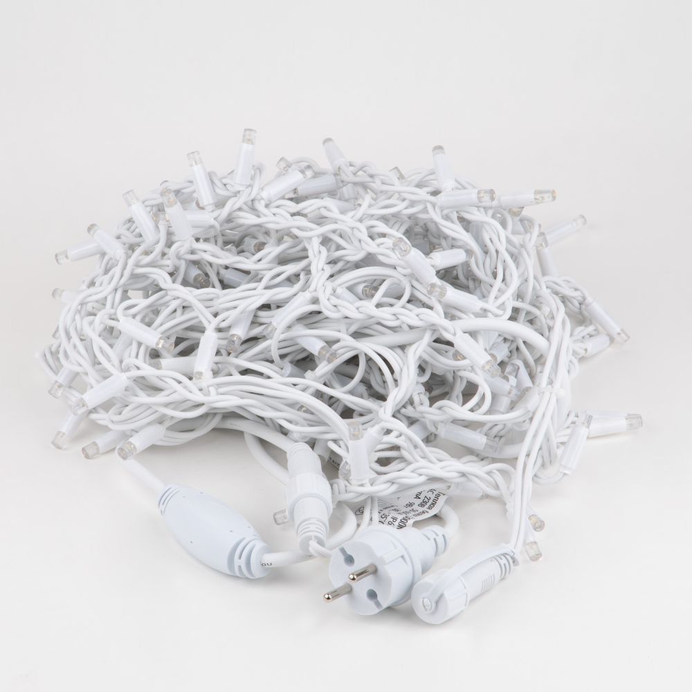 ULD-B3010-200-SWK WARM WHITE IP67 Бахрома светодиодная со статическим свечением. 3м. Соединяемая. 200 светодиодов. Теплый белый свет. Провод белый. TM Uniel.