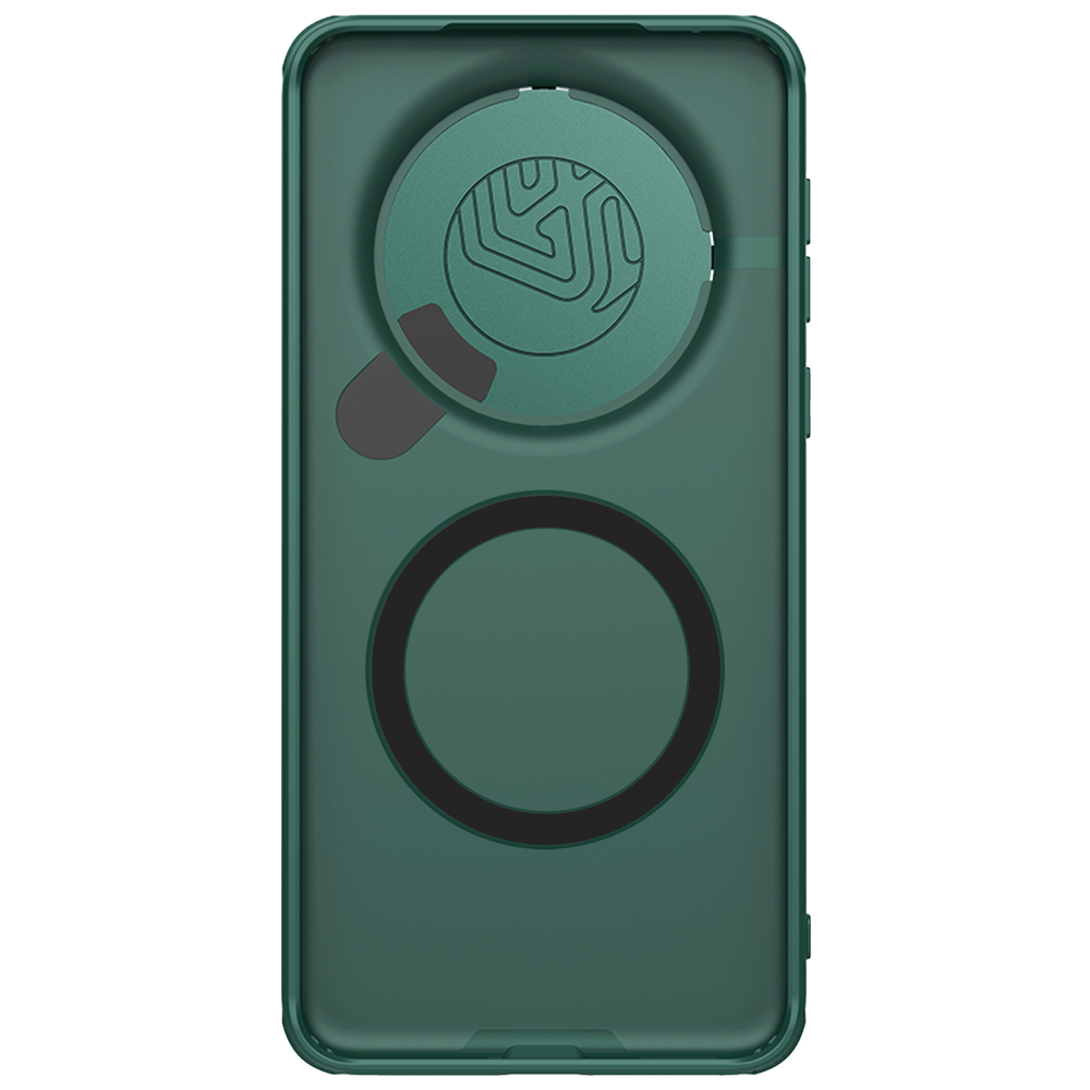 Чехол зеленого цвета (Deep Green) от Nillkin на Huawei Mate 60 Pro и 60 Pro+ с откидной защитной крышкой и поддержкой магнитной беспроводной зарядки, серия CamShield Prop Magnetic Case