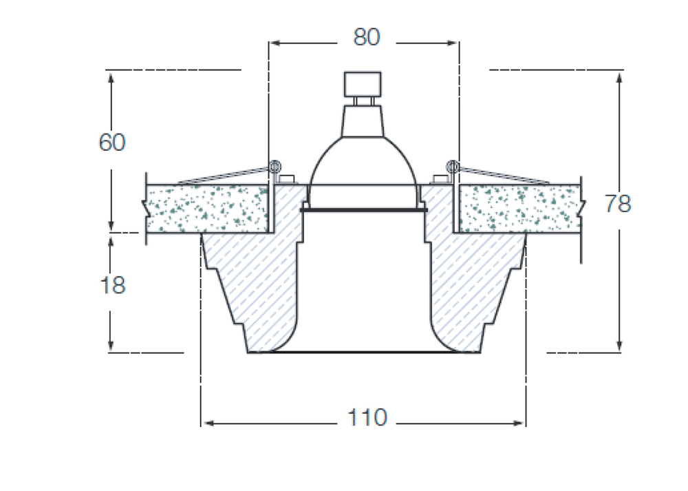 Светильник встраиваемый гипсовый  под сменную лампу