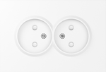 Накладка для розетки 2-й без заземления, со шторками 16A 250 В~, глянцевый белый, серия A07