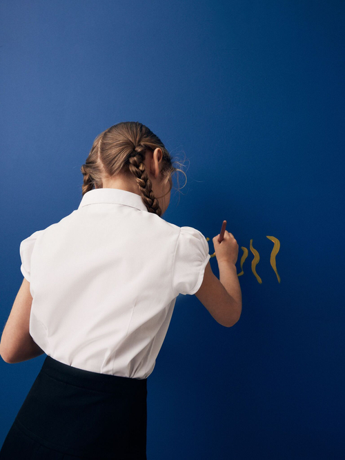 Блуза с коротким рукавом школьная для девочки Next 621-028, Белый