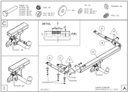 Фаркоп оцинкованный Galia S103A для Subaru Forester 2007-2013(паспорт и сертификат в комплекте)(без электрики)