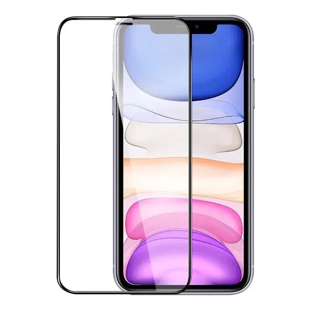 Защитное стекло Tempered Glass 9H для Apple iPhone 14/13/13 Pro антибликовое (черная рамка)