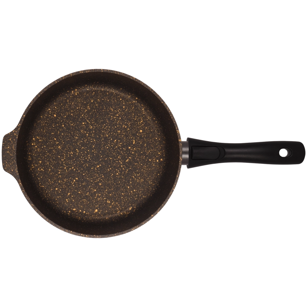 Сковорода глубокая 24см со съемной ручкой и стекл. крышкой «Грация» (черный/золото) сгчз242а