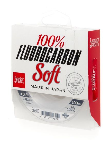 Леска монофильная Lucky John FLUOROCARBON Soft 100 м, 0,16 мм