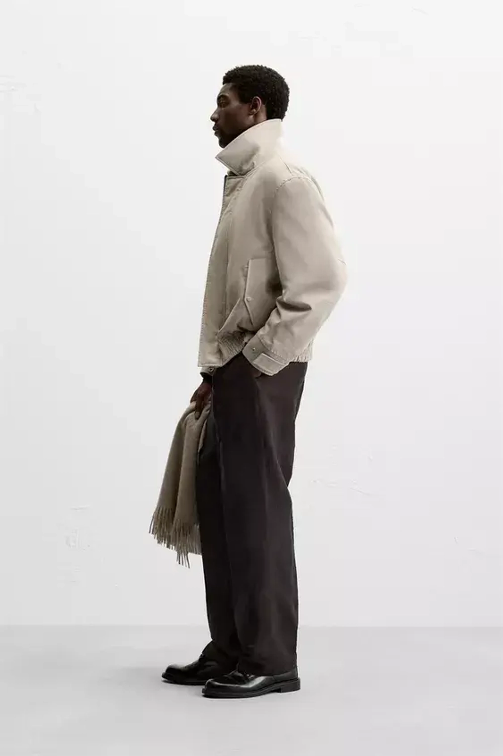 ZARA ХЛОПКОВЫЙ БОМБЕР, СЕРЫЙ