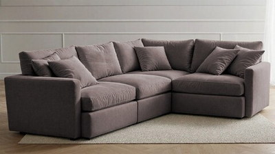 Угловой диван Стелф ЭКО Velutto 37 231*185*90 см, светло-розовый Велютто Еврокнижка Фиеста