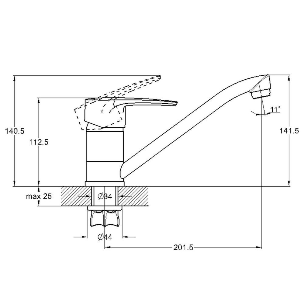 Смеситель для кухни, G.lauf, с картриджем, хром, 4T4-A043