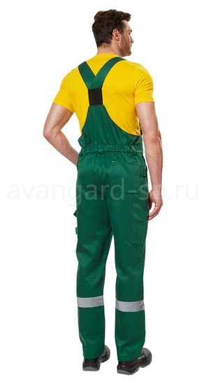 Костюм "Монтажник" полукомбинезон (зеленый/желтый)