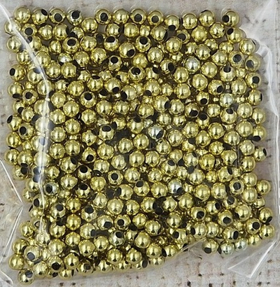 Бусины пришивные, Ø 6 мм, 500 гр, св.золото