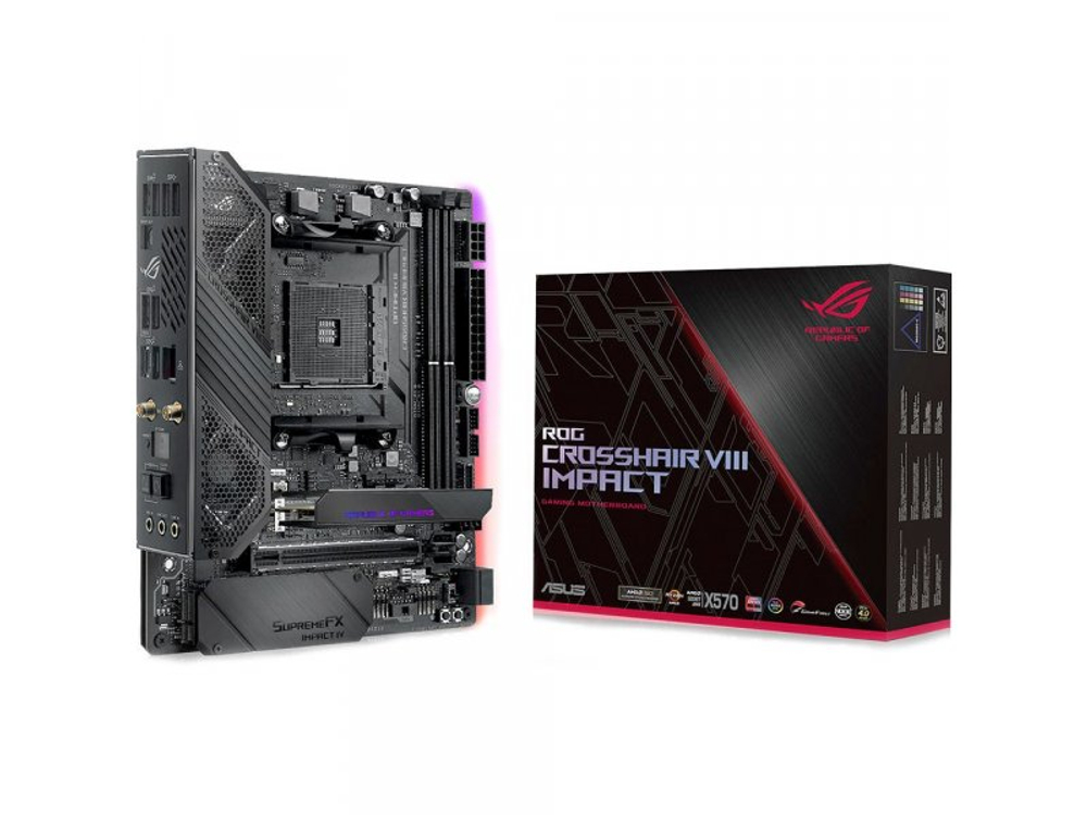 Материнская плата Asus ROG Crosshair Viii Impact, Socket AM4, AMD X570, mini-DTX, RTL [90MB11Q0-M0EAY0]