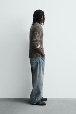 ZARA ДЖИНСЫ BAGGY FIT, СИНИЙ/ИНДИГО