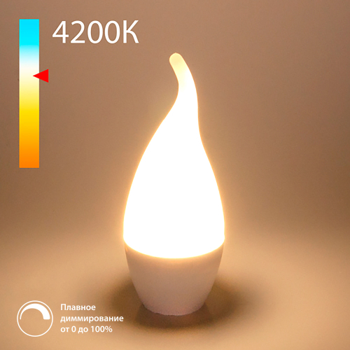 Светодиодная лампа "Свеча на ветру" Dimmable CW35 7W 4200K E14 BLE1450