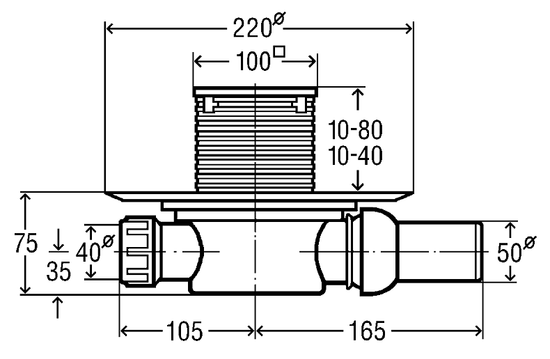 Душевой трап Viega Advantix 583248 с сухим затвором 4936.2