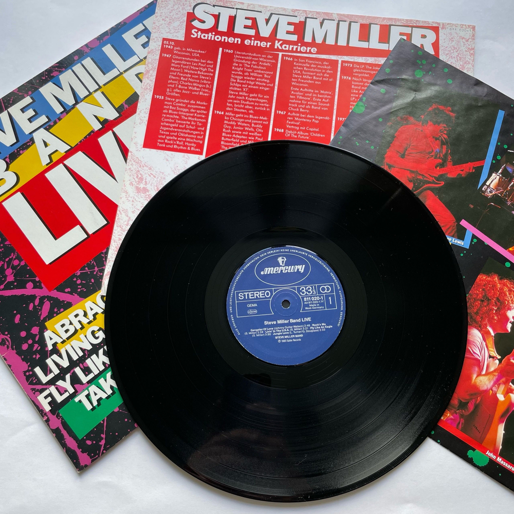 Винтажная виниловая пластинка LP Steve Miller Band Live (Германия 1983)