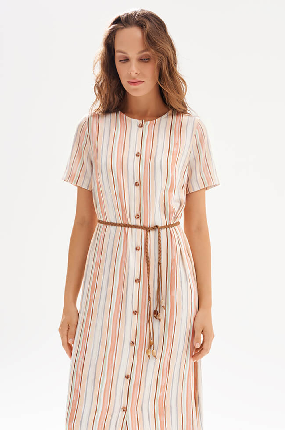 51758 Платье женское (персиковый полоска)