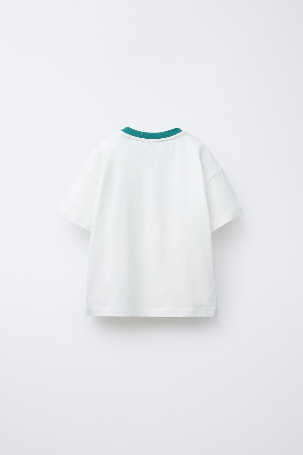 ZARA ФУТБОЛКА В СПОРТИВНОМ СТИЛЕ С НАДПИСЬЮ, ЗЕЛЕНЫЙ