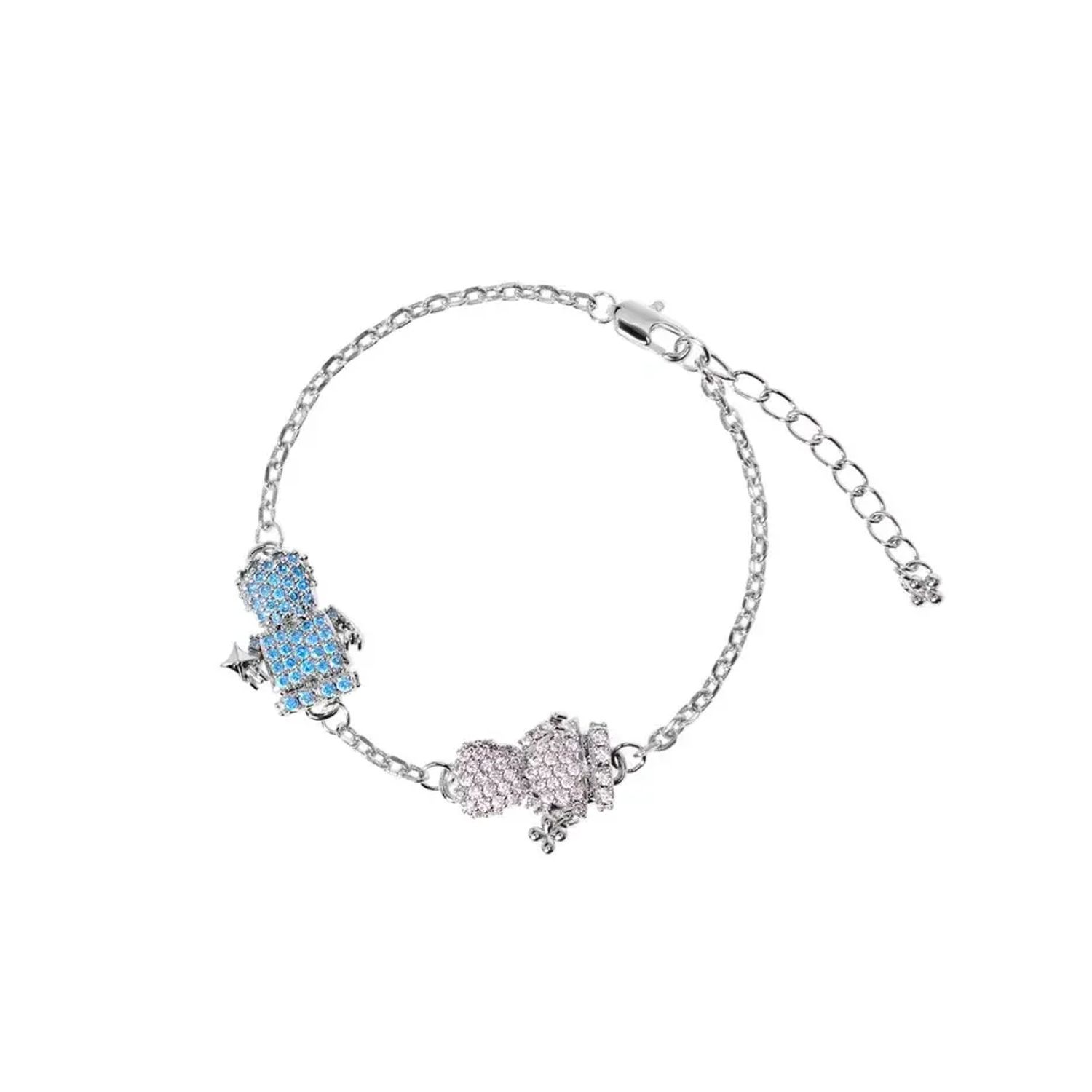 Браслет Silver Precious Bracelet Boy & Girl - Blue + Pink