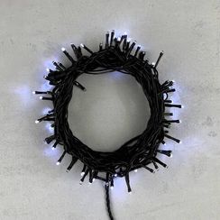 Светодиодная нить 100 холодных белых LED ламп с мерцанием каждого диода, 10 м., 24В., черный провод ПВХ, Beauty Led (PST100ABL-11-1W)