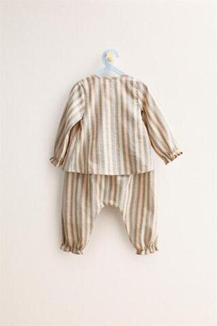 ZARA TIMELESS — ПОЛОСАТЫЙ КОМПЛЕКТ, РЫЖЕВАТО-КОРИЧНЕВЫЙ