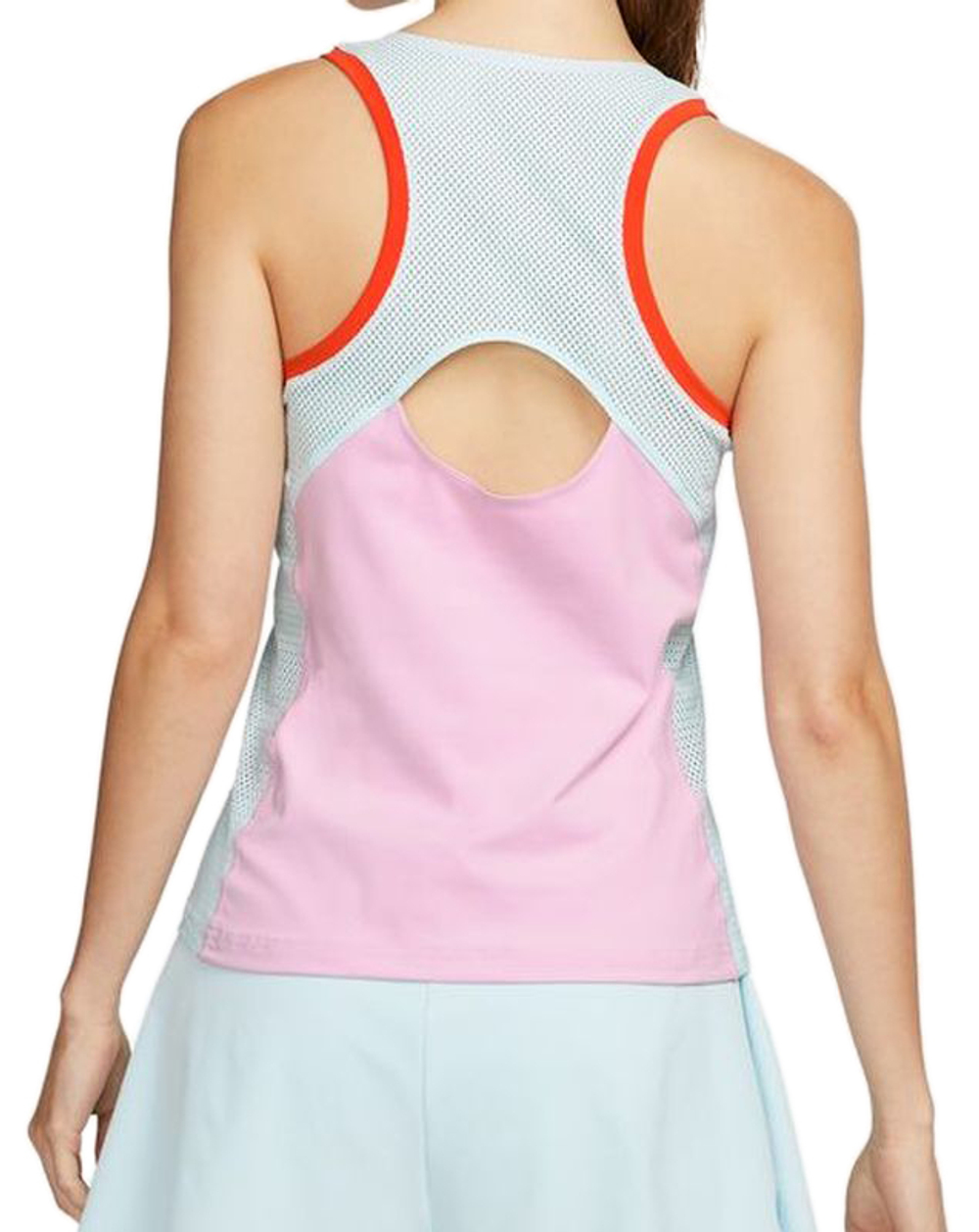 Топ теннисный Nike Court Dri-Fit Slam Tank - light arctic pink/glacier blue/team orange/black