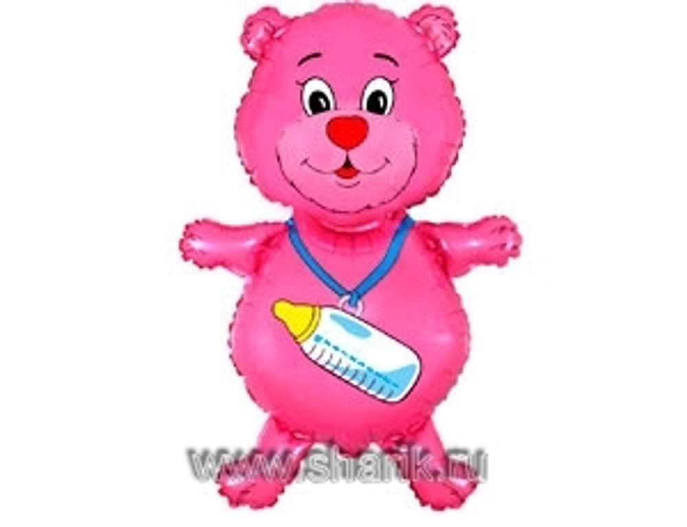 Шар фольга "Медвежонок девочка с соской" 92 х 59 см