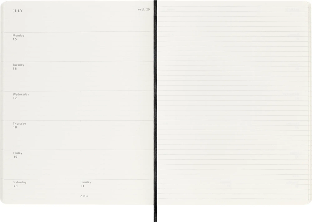 Еженедельник на 2025 год Moleskine Classic Soft WKNT XL (DSB12WN4) 19х25см мягкая обложка черный