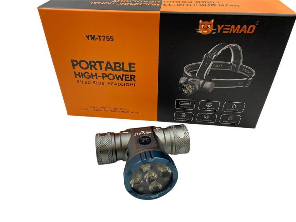 Фонарь налобный аккумуляторный YM-T755X