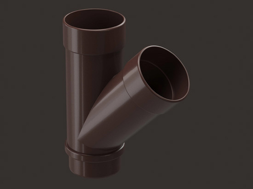 Тройник 45° Docke LUX ПВХ  Шоколад