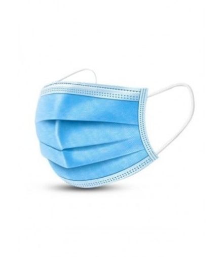 Маска медицинская трехслойная голубая