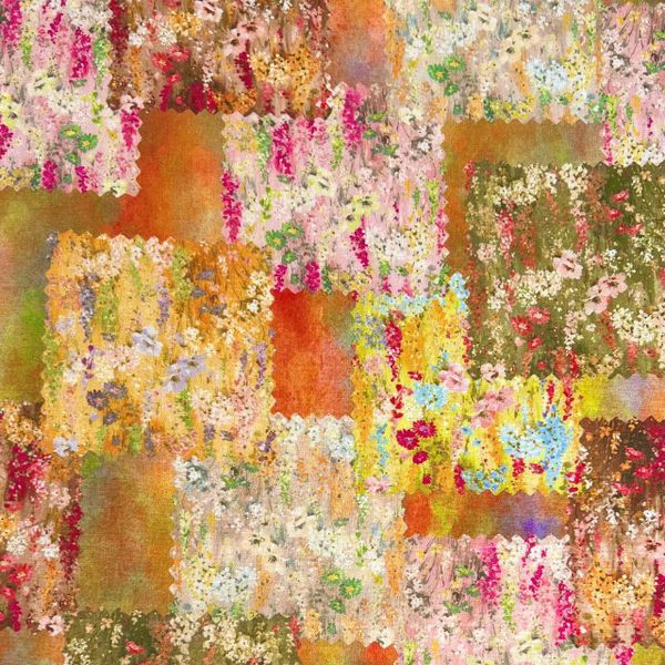 ВОЗДУШНЫЙ ПЭЧВОРК, ОРАНЖЕВЫЙ - 100% хлопок 1