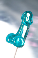 Набор из 2 мини-леденцов в форме члена со вкусом блю кюрасао